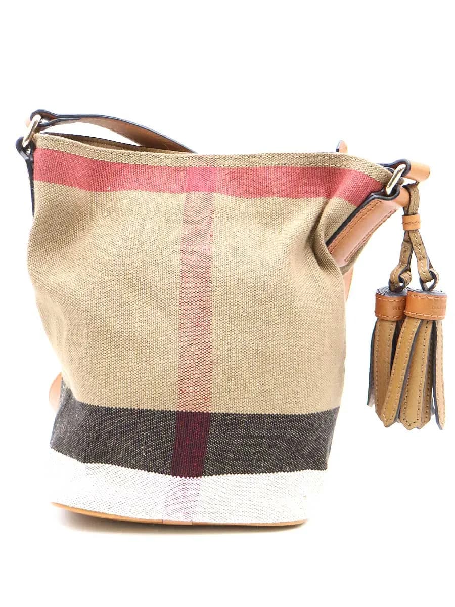 BURBERRY バーバリー ノバチェックキャンバスタッセルショルダーバッグ