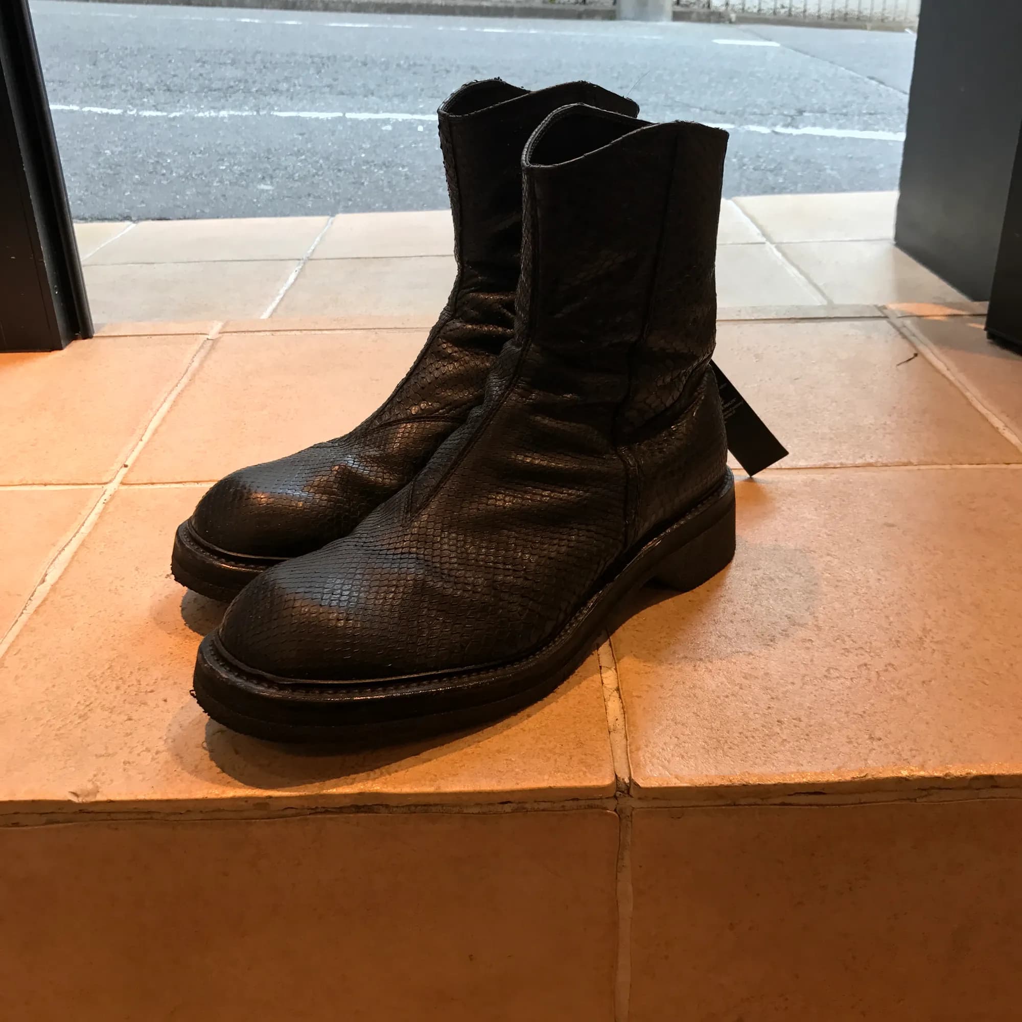 JULIUS JULIUS 15AW バックジップパイソンレザーブーツ