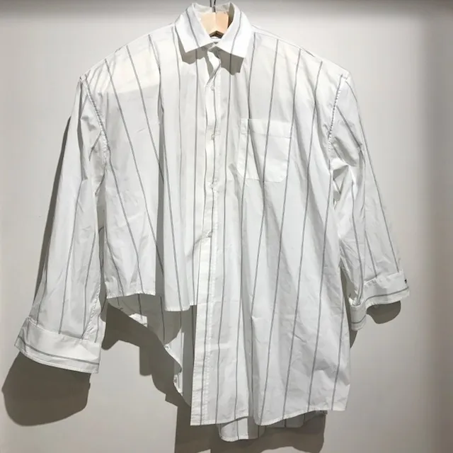 VETEMENTS VETEMENTS 17SS オーバーサイズアシンメトリーフットボールショルダーシャツ