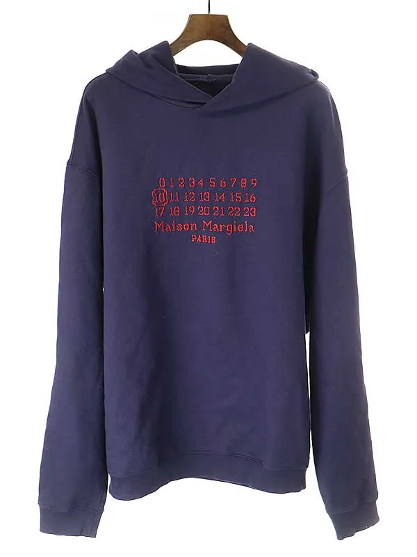Maison Margiela メゾン マルタン マルジェラ10 21SS カレンダーロゴ刺繍スウェットパーカー