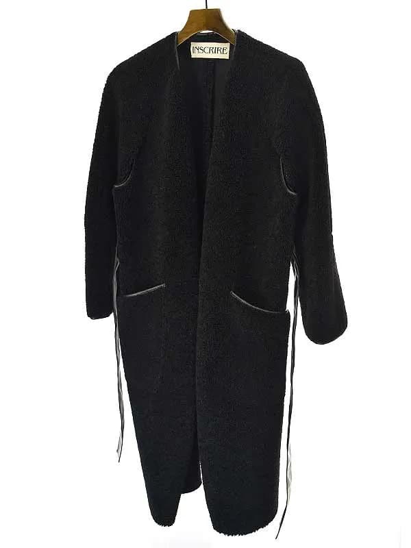 INSCRIRE アンスクリア 18AW パイピングフェイクムートンコート