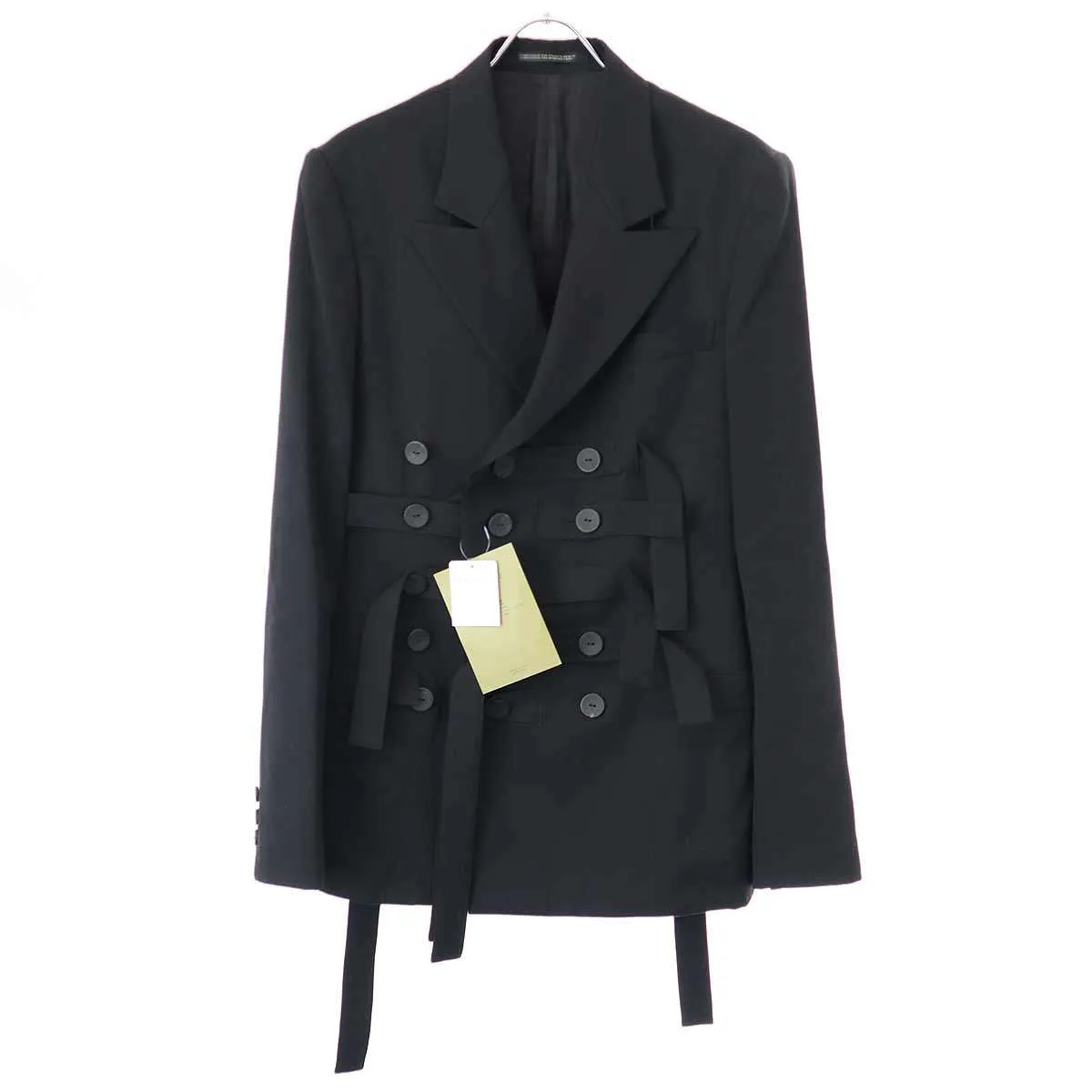Yohji Yamamoto ヨウジヤマモト プールオム 23AW フラシベルテッドダブルブレスト ウールギャバジンジャケット
