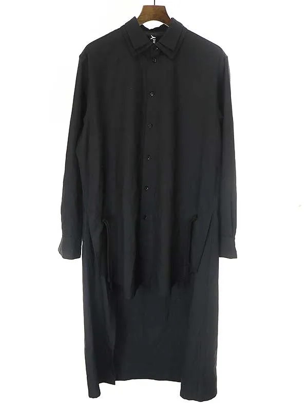 Yohji Yamamoto グラウンドワイ 21SS ウールポリエステルバックロングシャツ
