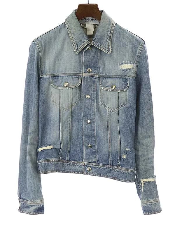 DOLCE&GABBANA DOLCE&GABBANA ドルチェ&ガッバーナ 2001AW 白タグ ダメージ加工デニムジャケットbr>
