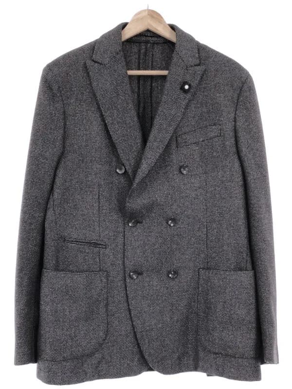 LARDINI ラルディーニ ウールコットン ダブルブレスト テーラードジャケット