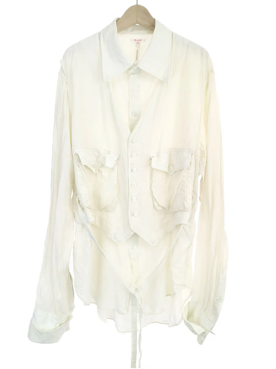 MASU エムエーエスユー 19AW LAYERED SILK SHIRTS レイヤードデザインシルクシャツ