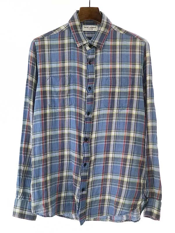SAINT LAURENT サンローラン パリ 17SS コットンチェックシャツ
