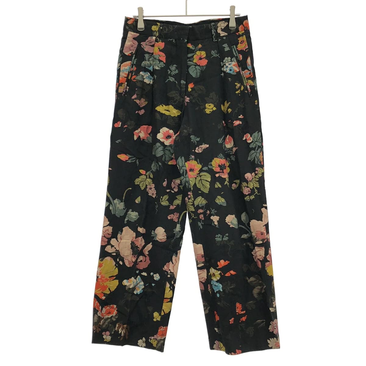 DRIES VAN NOTEN ドリスヴァンノッテン 14SS フラワージャガードプリント タックトラウザーパンツ