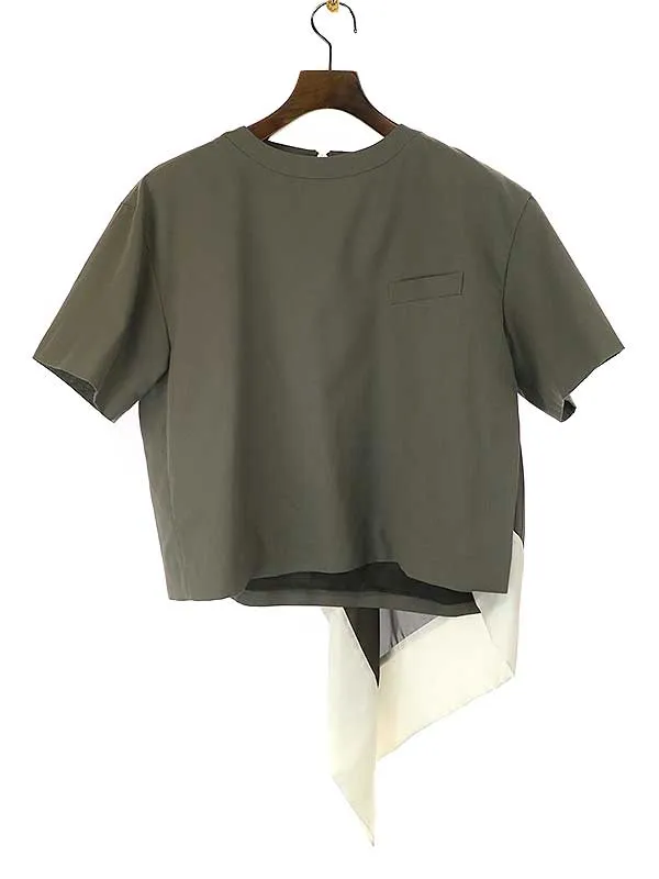 sacai サカイ 21AW Suiting Mix Pullover スカーフドッキングプルオーバートップス