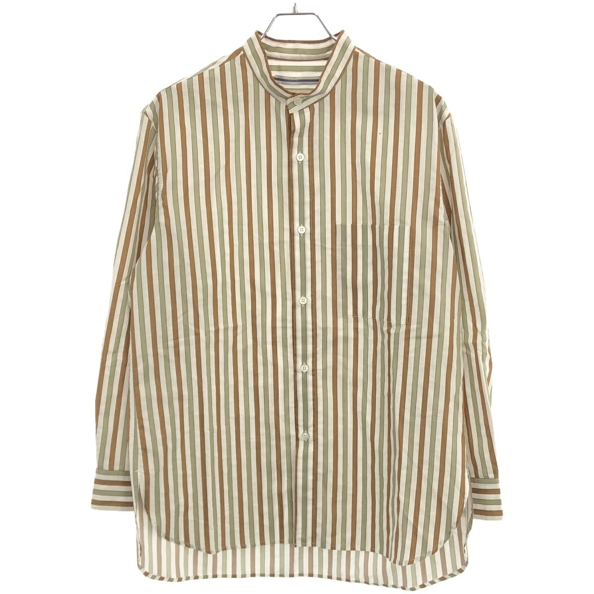 CristaSeya クリスタセヤ 22SS MAO SHIRT ストライプバンドカラーシャツ