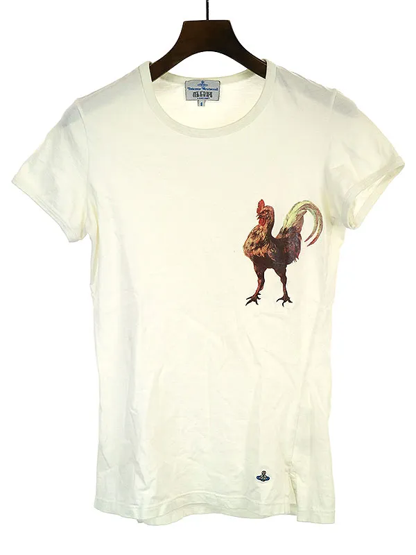Vivienne Westwood ヴィヴィアンウエストウッドマン オーブ刺繍鶏プリントTシャツ