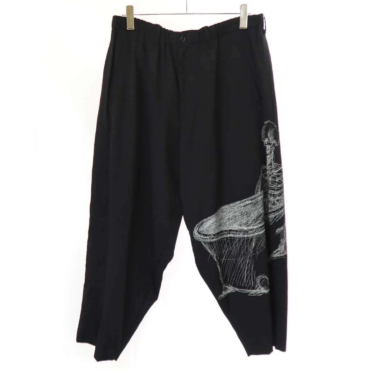 Yohji Yamamoto ヨウジヤマモト プールオム 16SS Skull Print Easy Pants スカルプリントイージーパンツ HO-P12-101