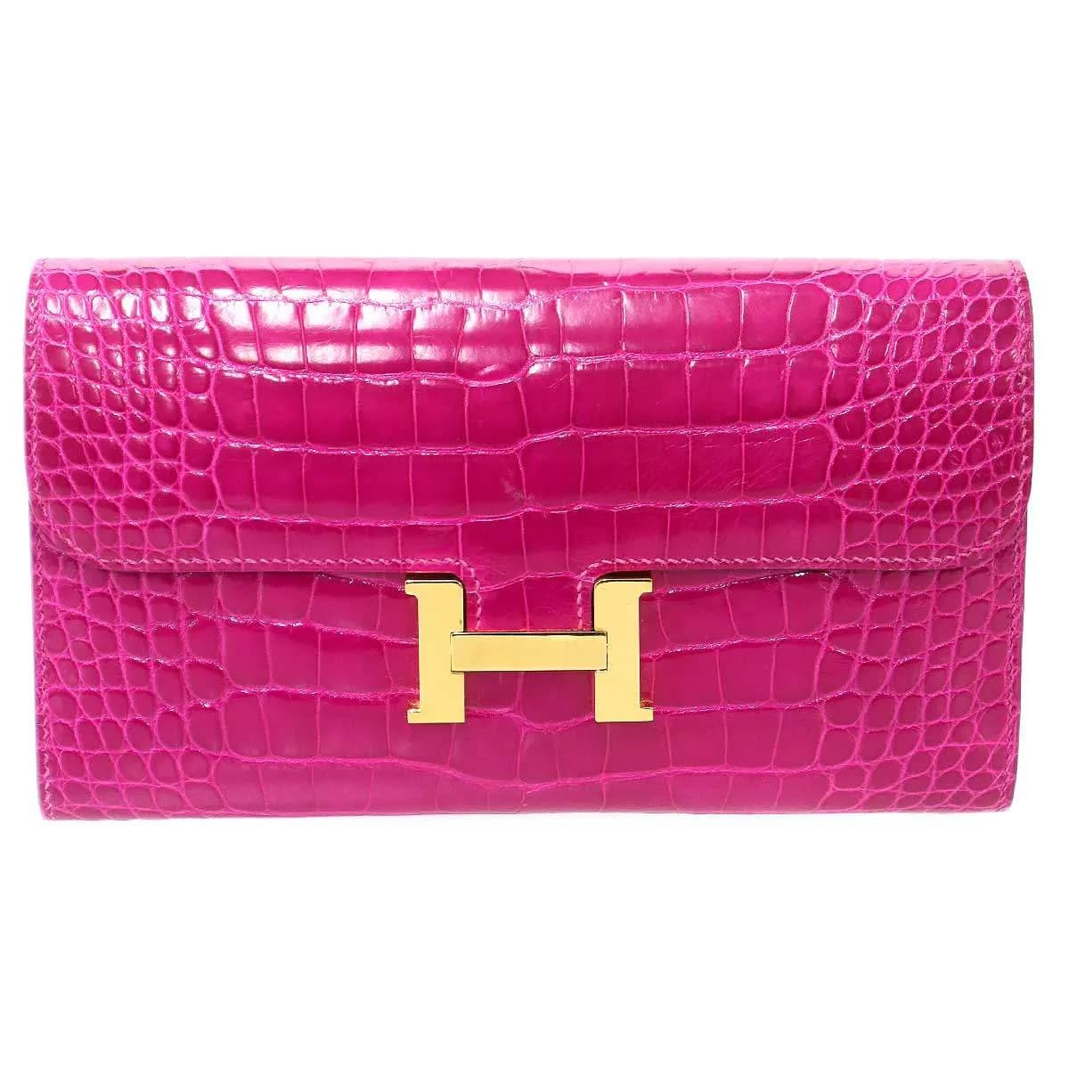 HERMES エルメス Constance Long Wallet Alligator コンスタンス アリゲーターレザーロングウォレット 長財布