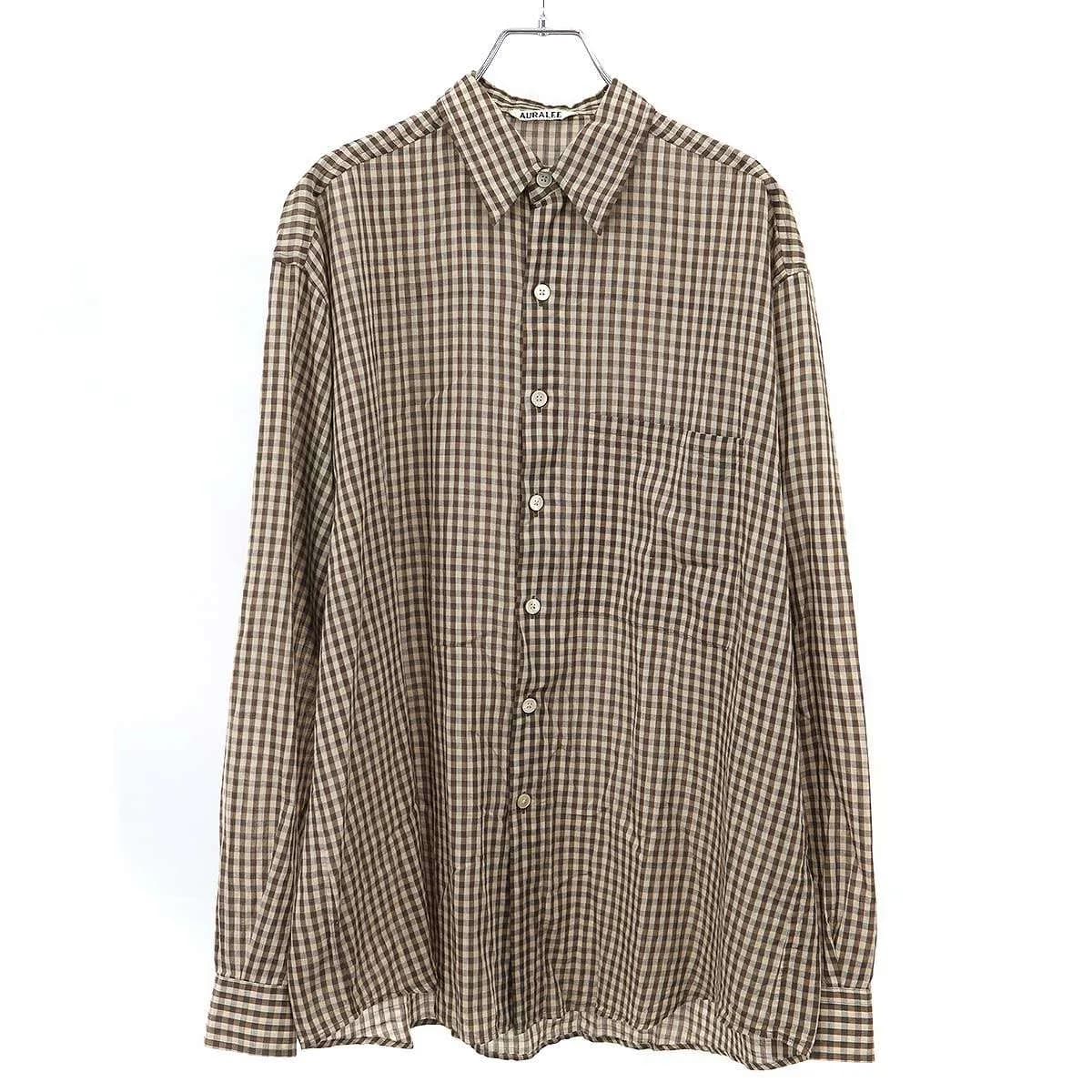 AURALEE オーラリー 25SS AIRY LIGHT CHECK BIG SHIRT エアリーライトチェックビッグシャツ A25SS01GC
