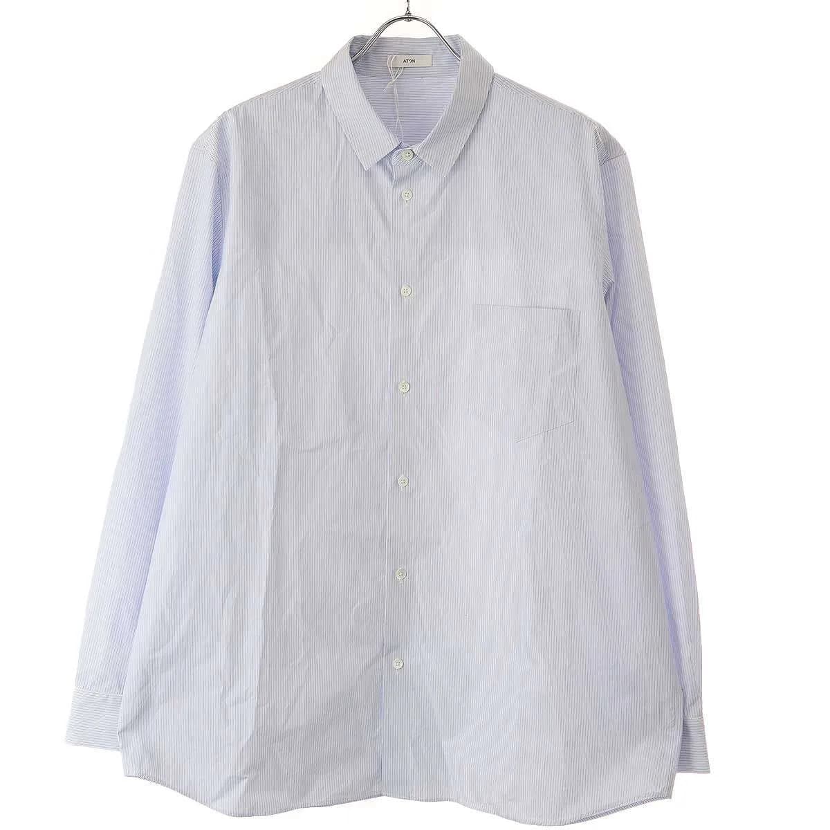 Aton エイトン GIZA STRIPE STANDARD SHIRT ストライプシャツ