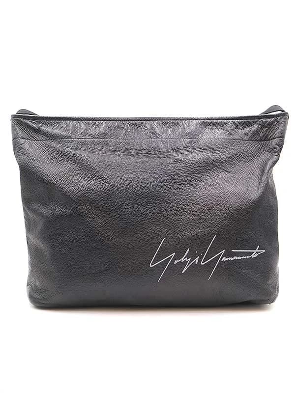 Yohji Yamamoto ヨウジヤマモト シグネチャロゴレザーショルダーバッグ
