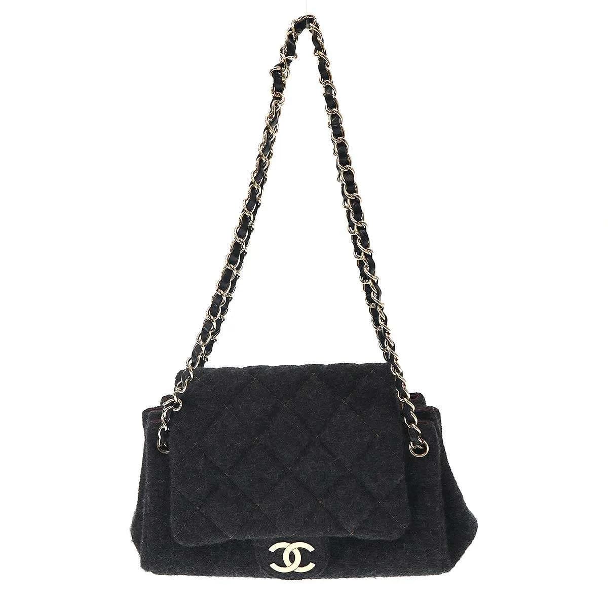 CHANEL シャネル ウールマトラッセ チェーンショルダーバッグ
