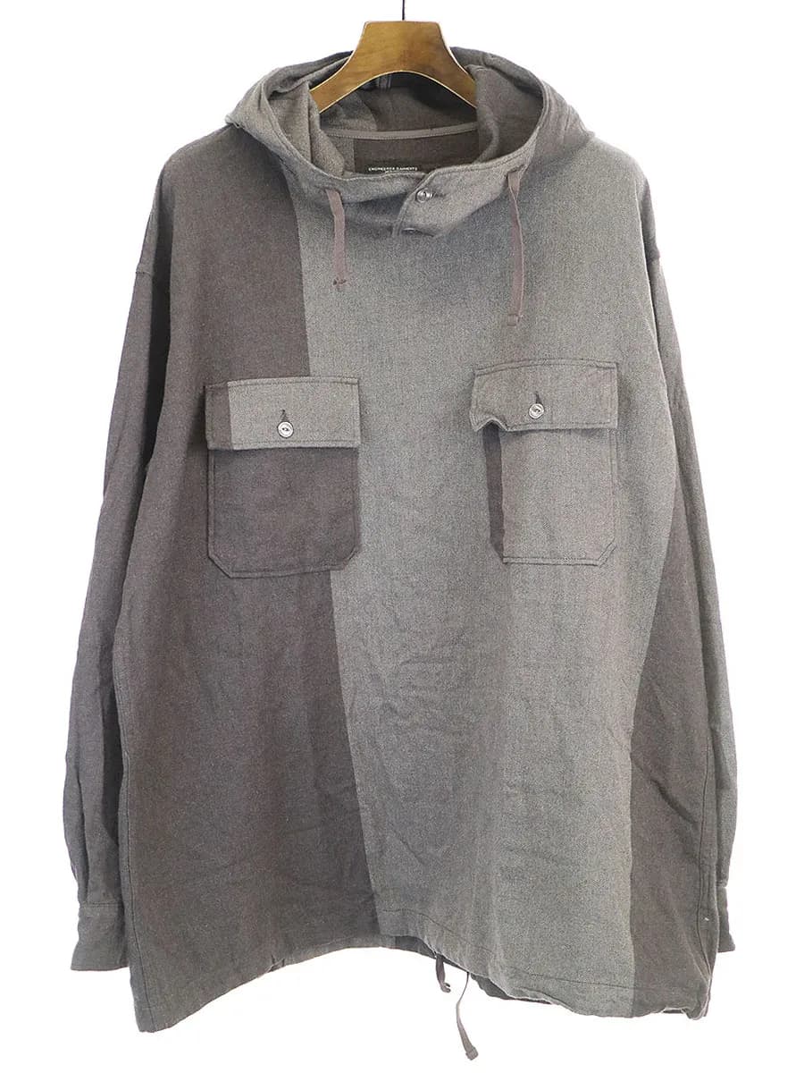 Engineered Garments エンジニアードガーメンツ 17AW CAGOULE SHIRT 2トーンヘリンボーンフーデッドプルオーバーシャツ