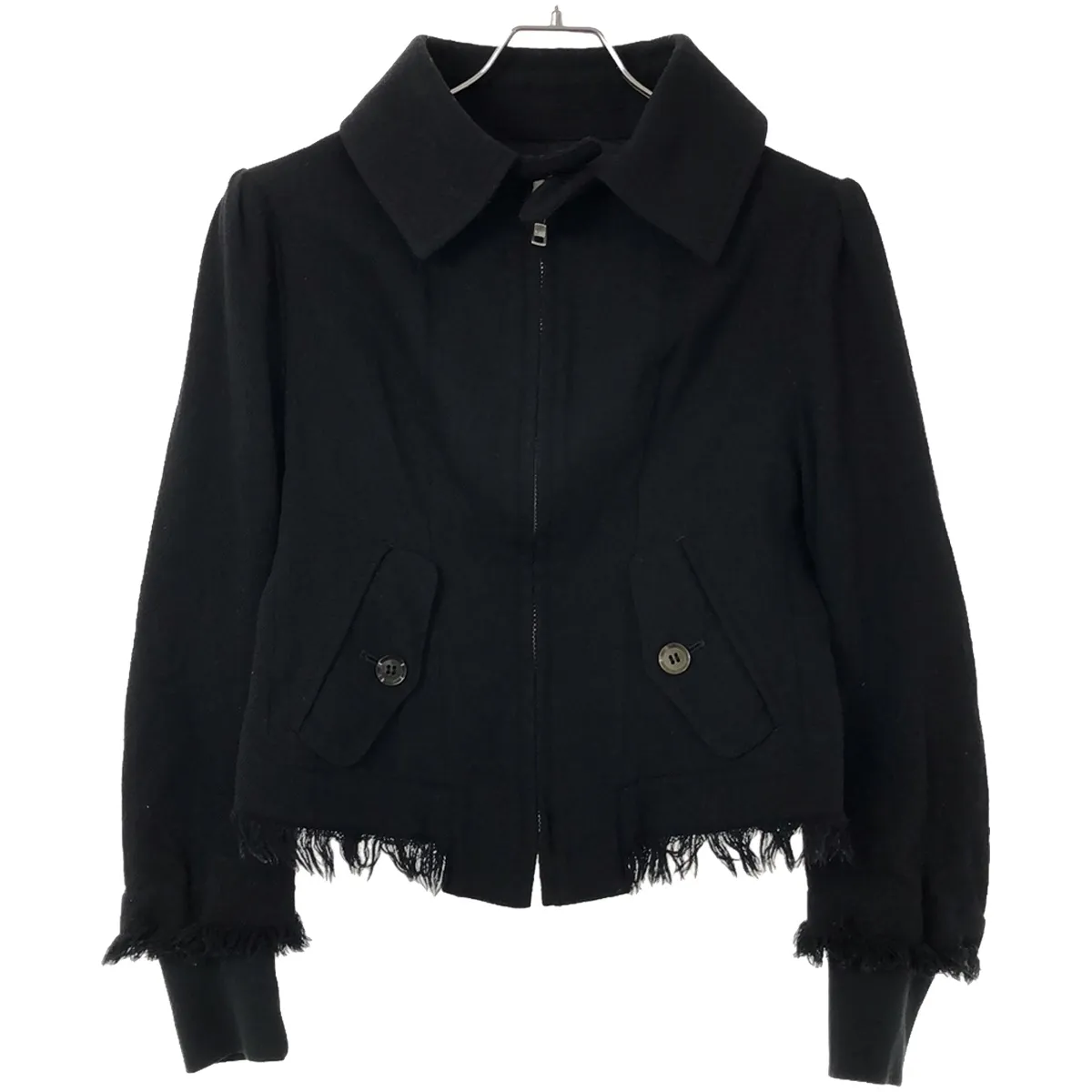 Yohji Yamamoto ヨウジヤマモト ファム 2001SS リブアームフリンジジップブルゾン