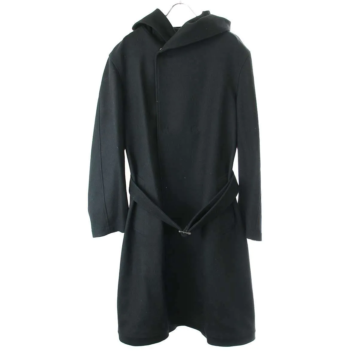 Yohji Yamamoto レギュレーション ヨウジヤマモト メン 14AW ベルテッドウールフードコート HF-C51-143