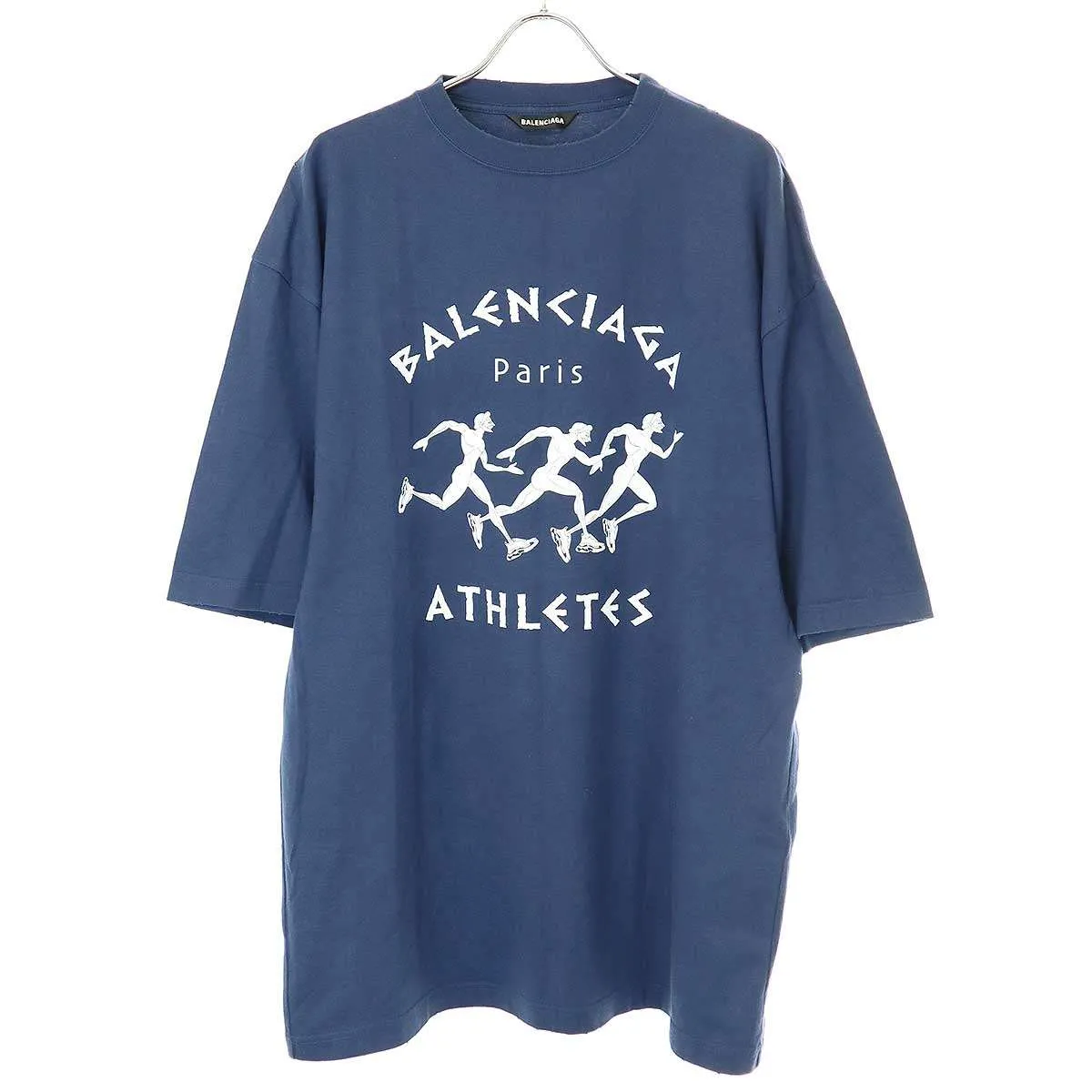 BALENCIAGA バレンシアガ 21SS Athletes ダメージ加工オーバーサイズTシャツ