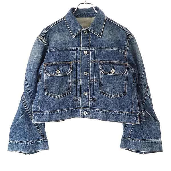 sacai サカイ 23SS フレアスリーブクロップドデニムジャケット 23-06700