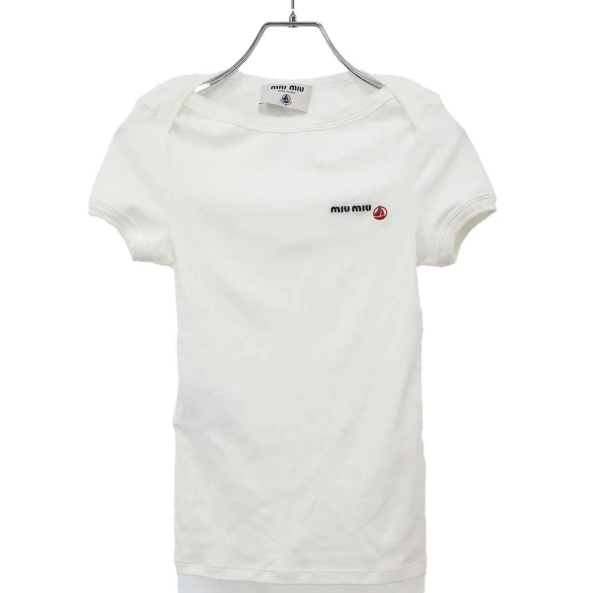 miu miu ミュウミュウ×プチバトー 25SS ストレッチジャージー スリムTシャツ MJN563