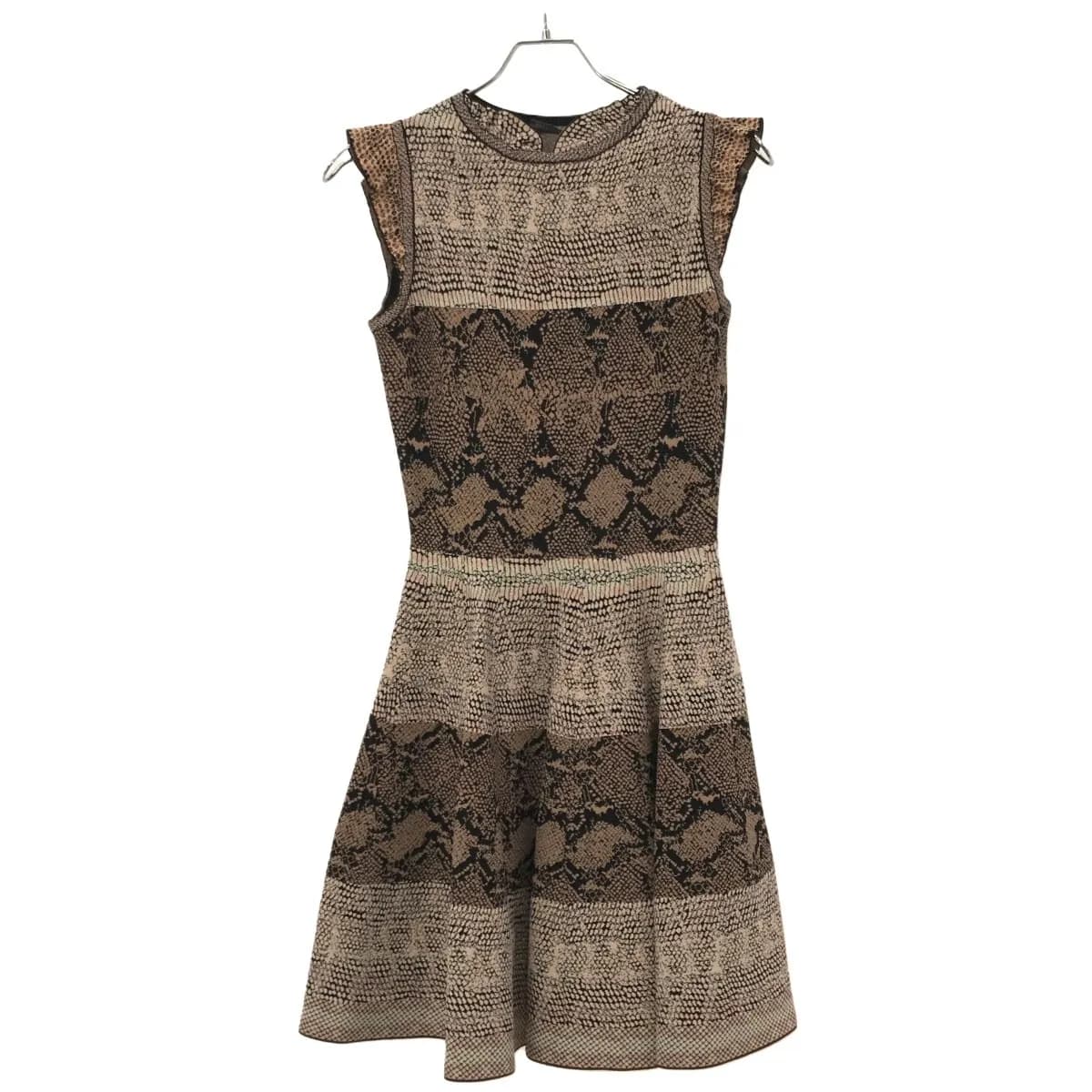 ALEXANDER McQUEEN アレキサンダーマックイーン Ruffle Snake ラッフルフリルスネークジャガードドレスワンピース