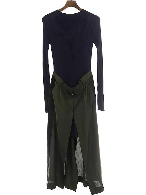 sacai サカイ 22SS Suiting x Knit Dress ニットドッキングドレスワンピース