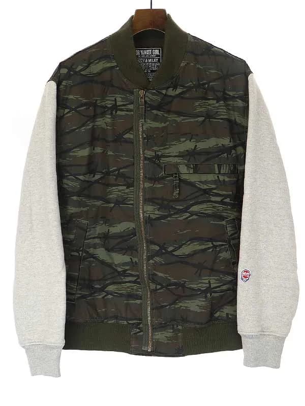 HYSTERIC GLAMOUR ヒステリックグラマー 21AW MIDDLE FINGER カモフラ切替リブブルゾン