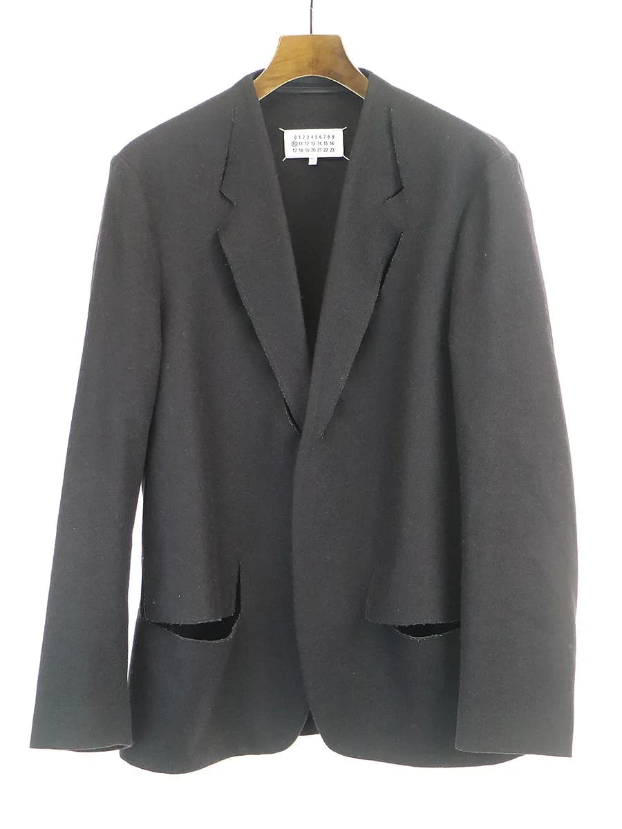 Maison Margiela メゾン マルタン マルジェラ10 19AW Decortique カットアウトウールノーカラージャケット