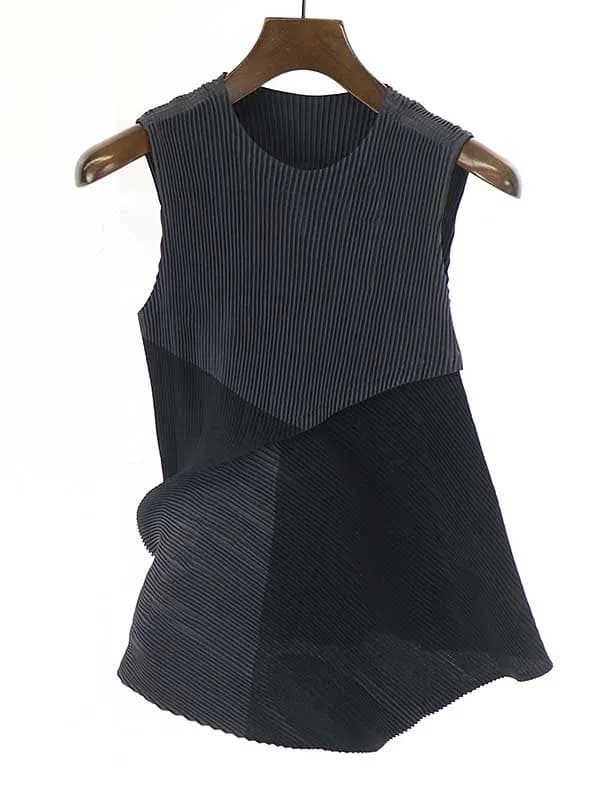 ISSEY MIYAKE イッセイミヤケ 23SS RIDGE PLEATS TOP 2トーンプリーツトップス