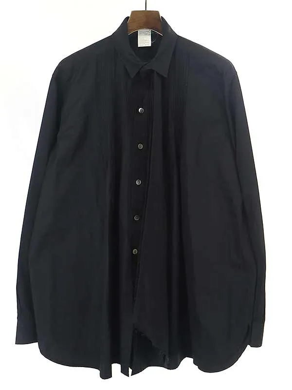 Yohji Yamamoto ヨウジヤマモト プール オム 98SS フロントプリーツネクタイロングシャツ
