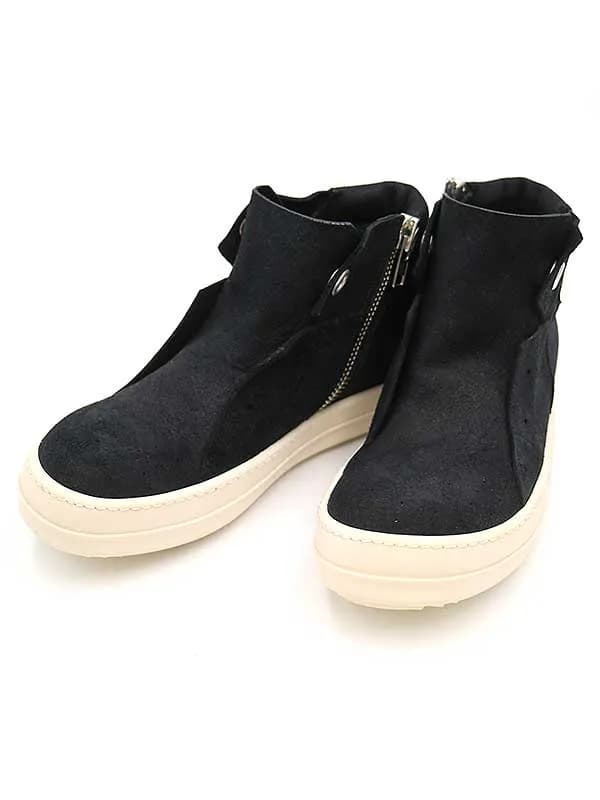 Rick Owens リックオウエンス Island Dunk スウェードレザーサイドジップスニーカー