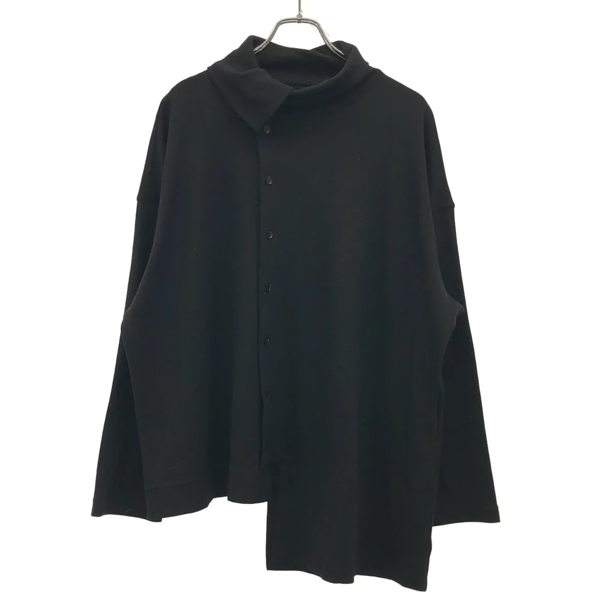 Yohji Yamamoto ヨウジヤマモト 25AW アシンメトリースタンドカラーニットカーディガン