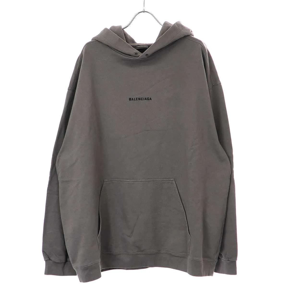 BALENCIAGA バレンシアガ Medium Fit ロゴ刺繍プルオーバーパーカー