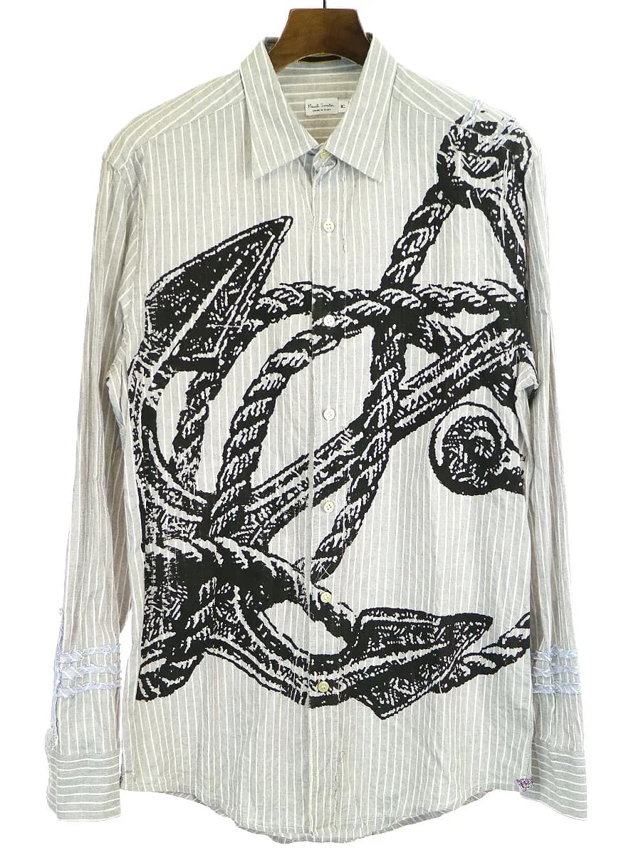 Paul Smith ポールスミス アンカープリントストライプシャツ