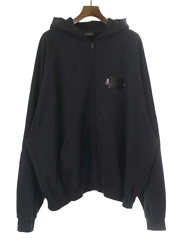 BALENCIAGA バレンシアガ 22AW GAFFER HOODIE キャンペーンロゴジップアップスウェットパーカー