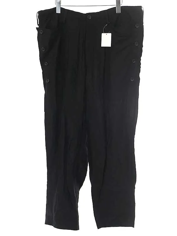 Yohji Yamamoto ヨウジヤマモト プールオム 23SS サイドボタンリネンテーパードパンツ