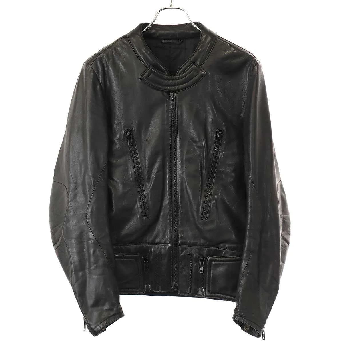 Maison Margiela メゾン マルタン マルジェラ 10 11SS 逆ハの字 ウエストカバード シングル レザージャケット S50AM0139