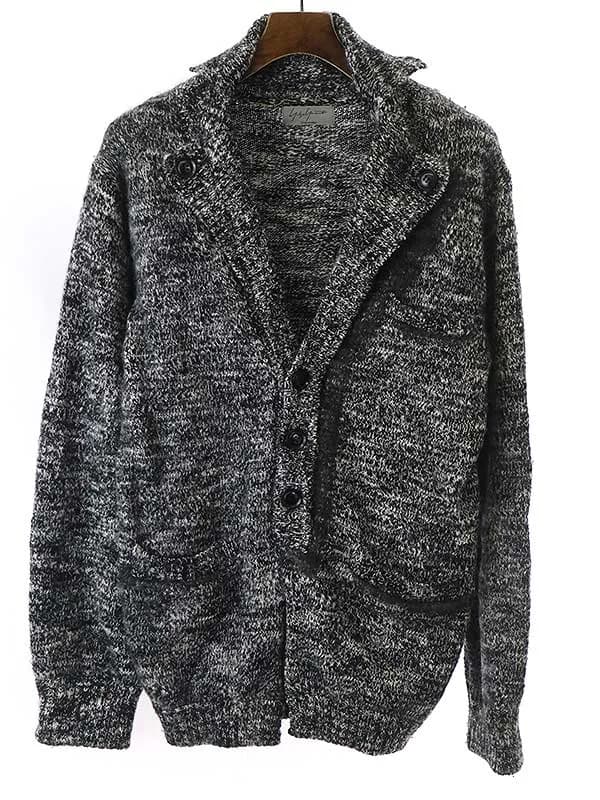 Yohji Yamamoto ヨウジヤマモト プールオム 12AW ウールニットカーディガン