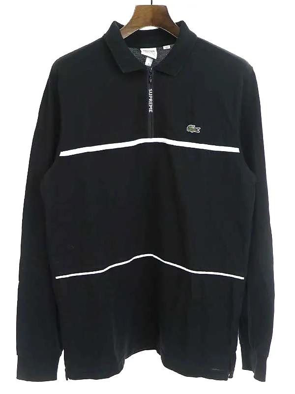 Supreme シュプリーム × ラコステ 19AW Pique Zip L/S Polo ジップポロシャツ