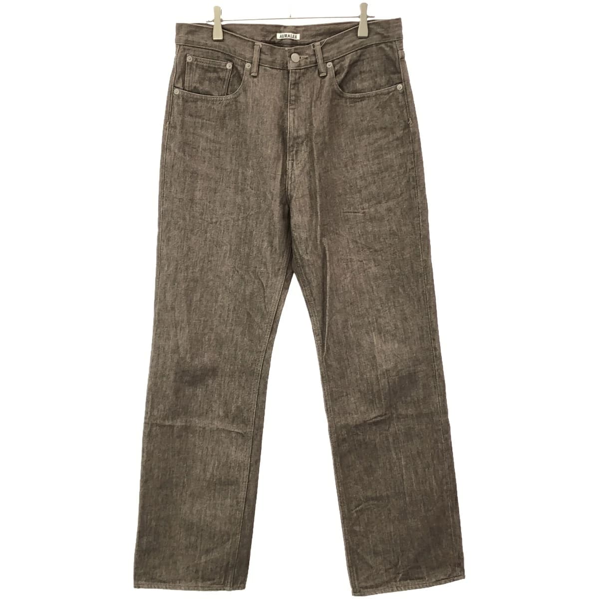 AURALEE オーラリー 23AW HARD TWIST BROWN DENIM 5P PANTS コットンワイドストレート A23AP01MD