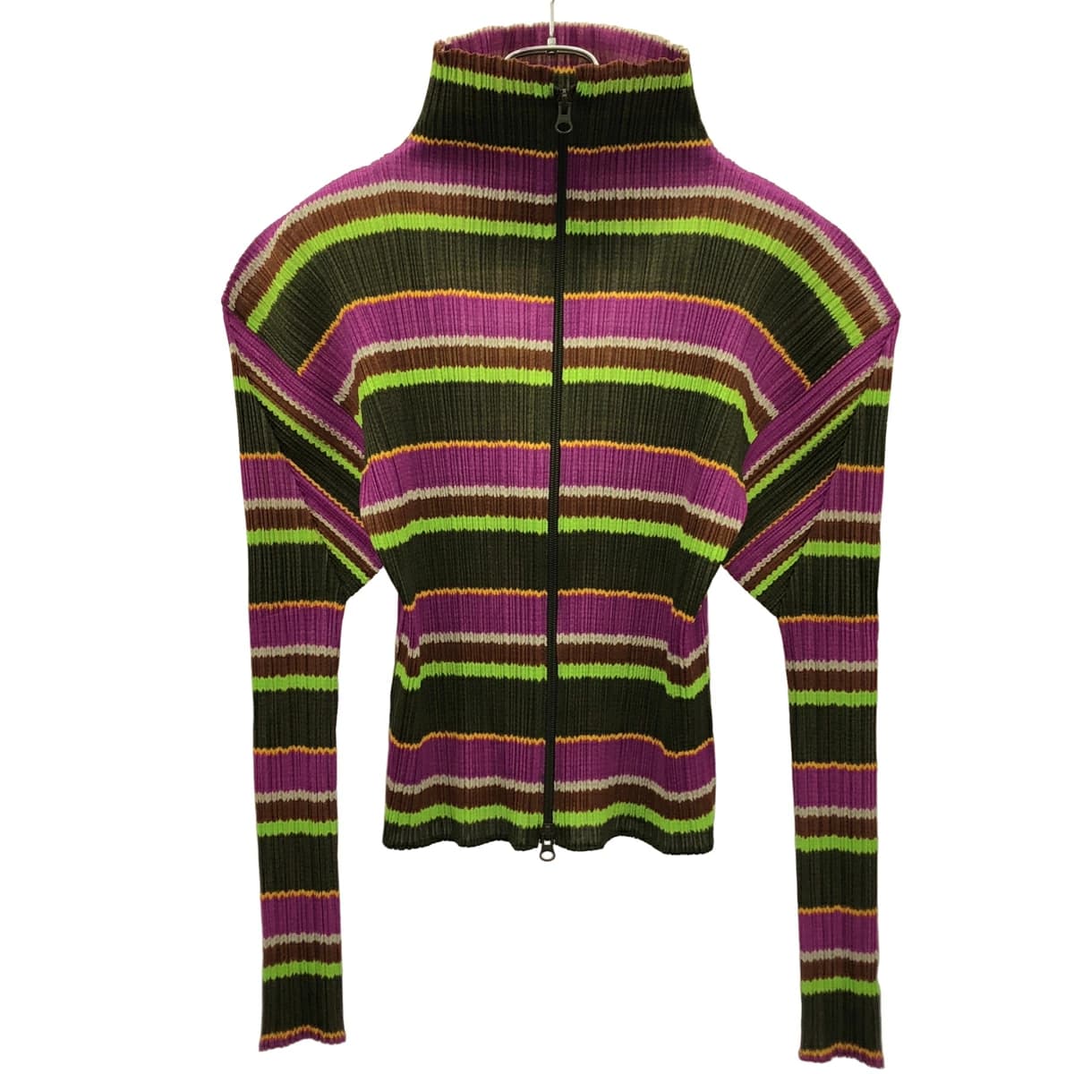 ISSEY MIYAKE プリーツプリーズ イッセイミヤケ マルチボーダージップアップジャケット PP14-JD822