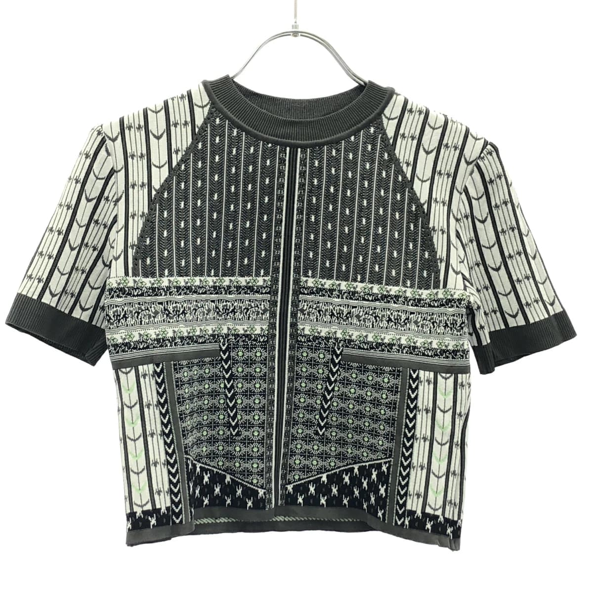 Mame Kurogouchi マメ クロゴウチ 25SS Geometric Pattern Knitted Top ジオメトリックニットトップス MM25SS-KN086