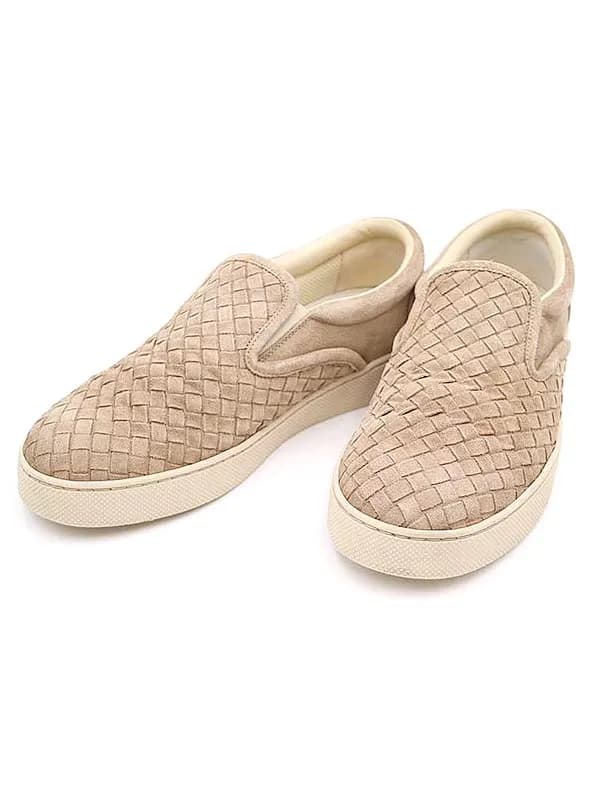 BOTTEGA VENETA ボッテガヴェネタ イントレチャートスウェードスリッポンシューズ