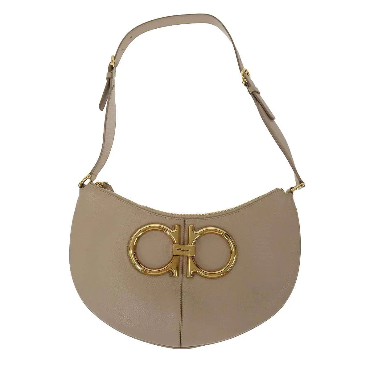 FERRAGAMO サルバトーレ フェラガモ Maxi Gancio Shoulder Bag レザーショルダーバッグ