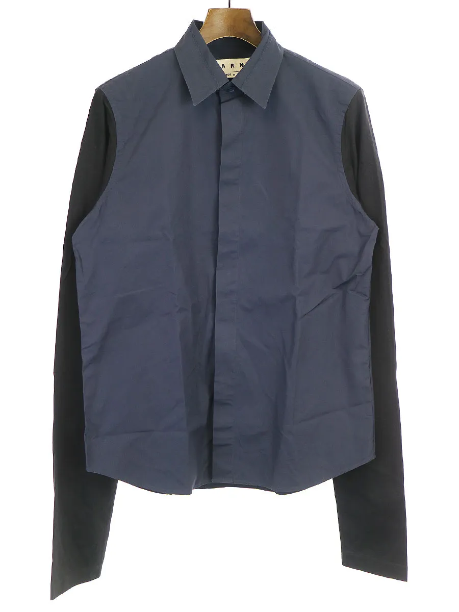 MARNI マルニ 16AW スリーブ切替比翼カラーシャツ