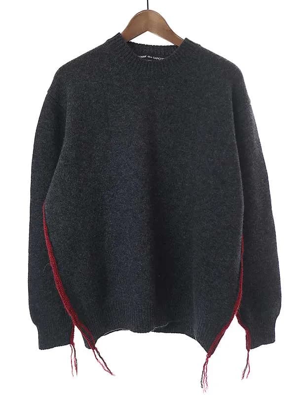 COMME des GARCONS コムデギャルソンオム 22AW ラムウール天竺プルオーバーニットセーター