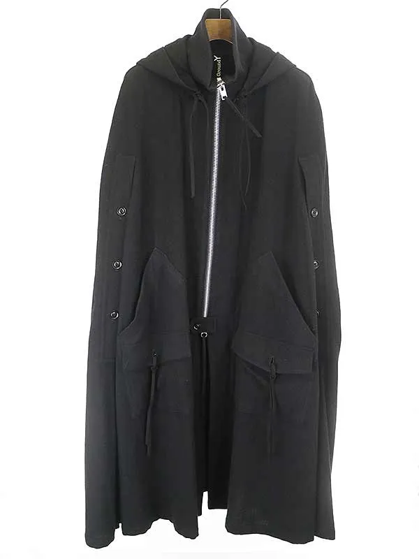 Yohji Yamamoto グラウンドワイ 18AW ヴィンテージフラノロングケープコート